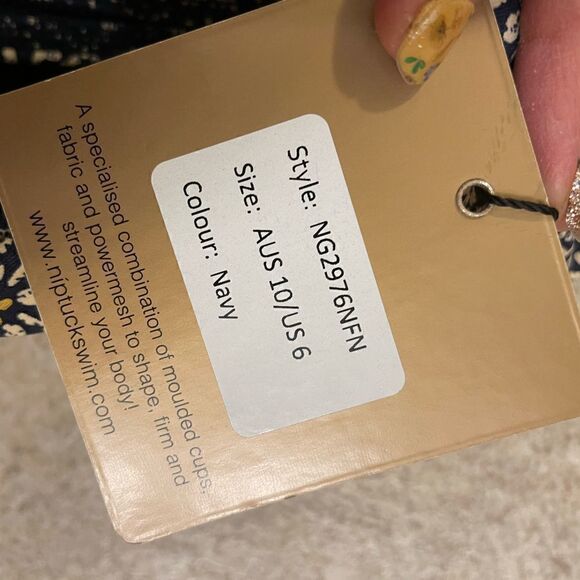 Nip Tuck Swim Nautical Foil One Piece Women Size 6 NWT - Picture 8 of 9